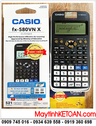 Casio FX-580VN X, Máy tính Học sinh mang vào Phòng thi Casio FX-580VN X chính hãng _Bảo hành 7 năm 